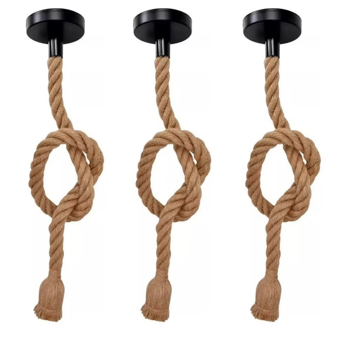 Colgante decorativo  de cuerda de sisal Vintage rústico de 1 metro ( no incluye foco )