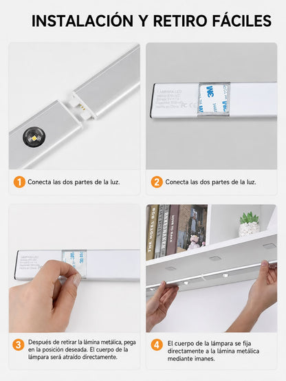 Luminaria Barra Led 60 con Sensor Movimiento Recargable USB