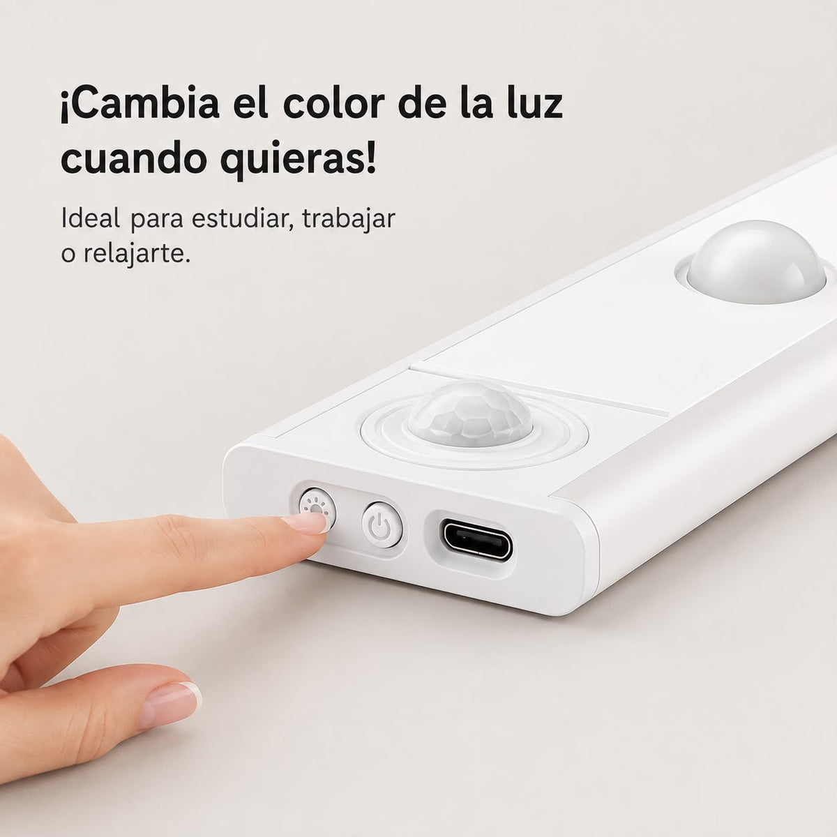 Luminaria Barra Led 60 con Sensor Movimiento Recargable USB