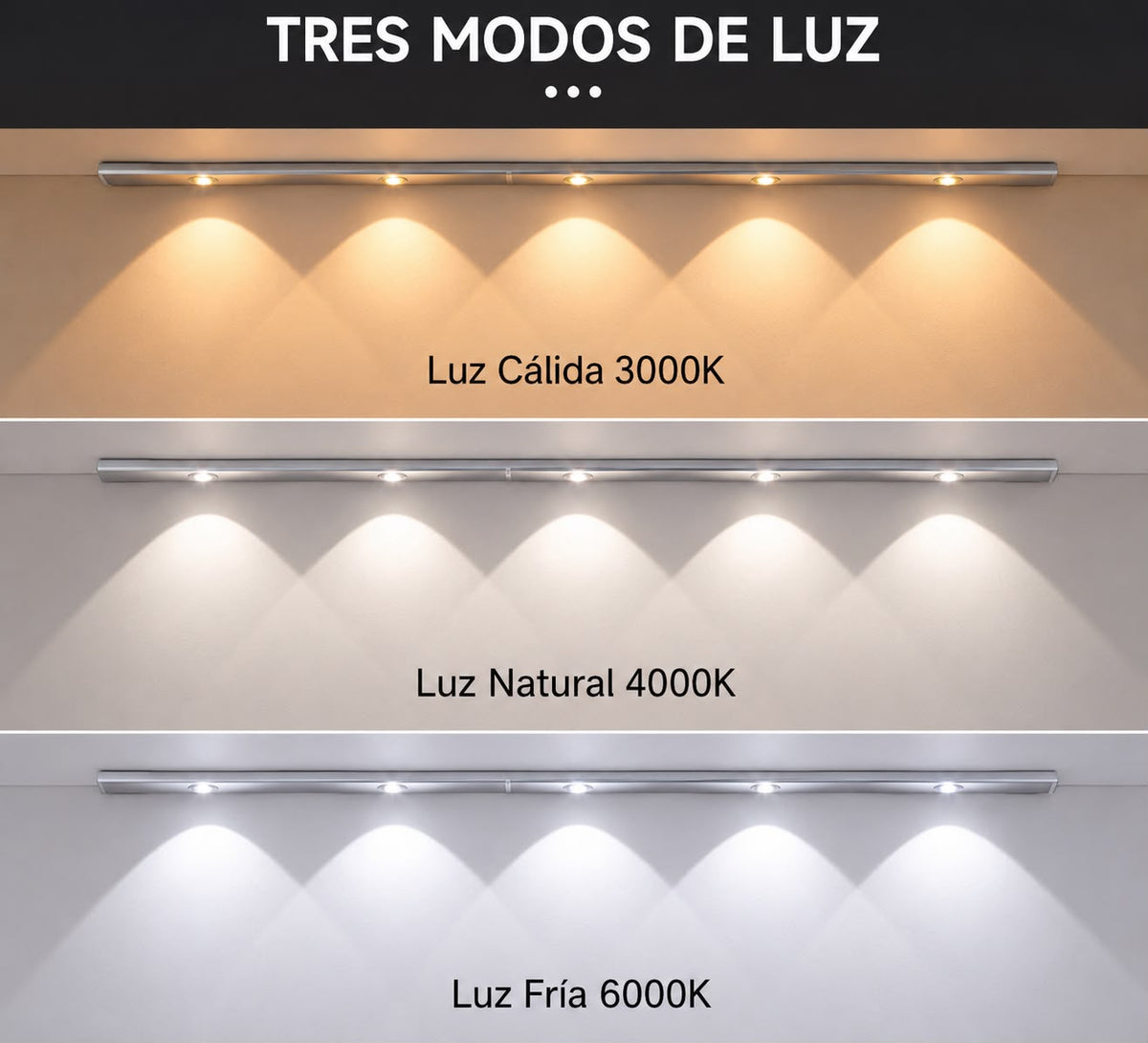 Luminaria Barra Led 60 con Sensor Movimiento Recargable USB